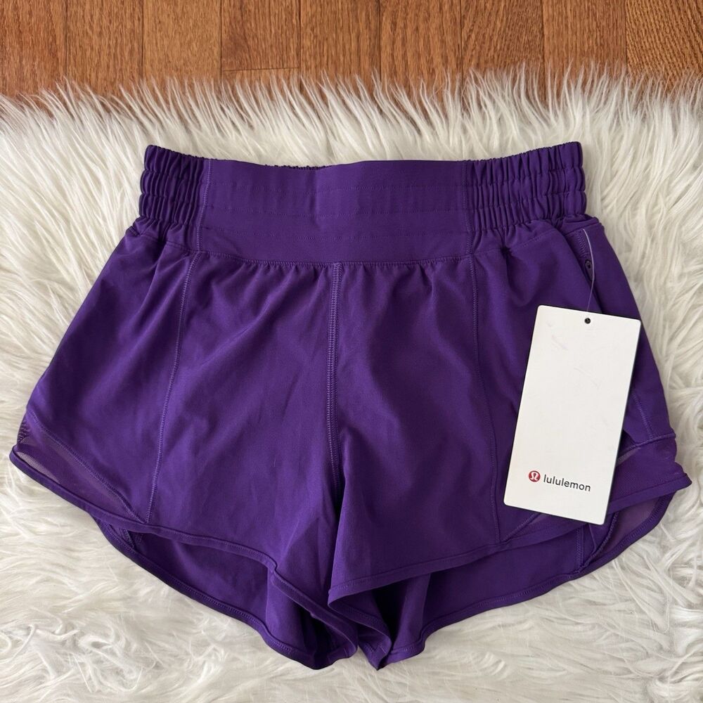 Lululemon Hotty Hot High Rise Shorts Women’s Sz 4 College Purple 2.5” Lined NWT